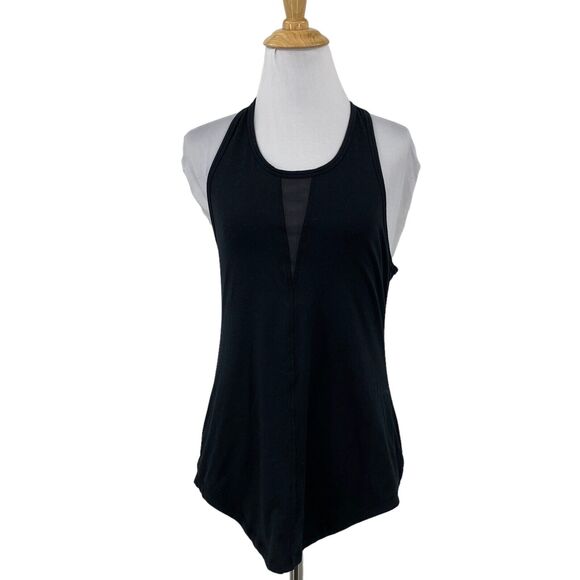 ZYIA Active Top Women S Small Black Effortless Mesh Panel Dropcut Racerback Tank - Picture 1 of 12
